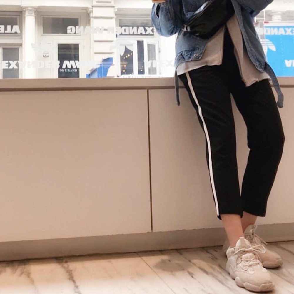 Black with white stripe on the side (Zara)
